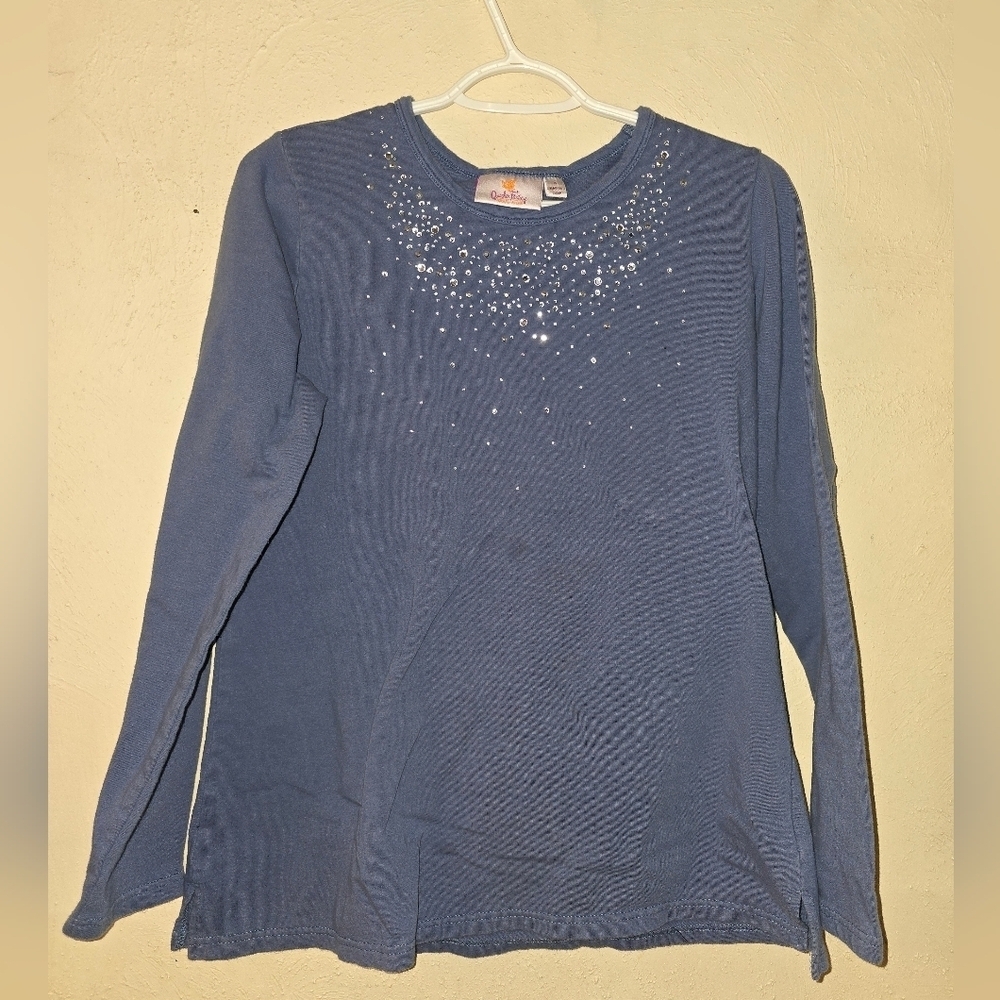 Quacker Factory Sparkling Navy Long Sleeve Tee